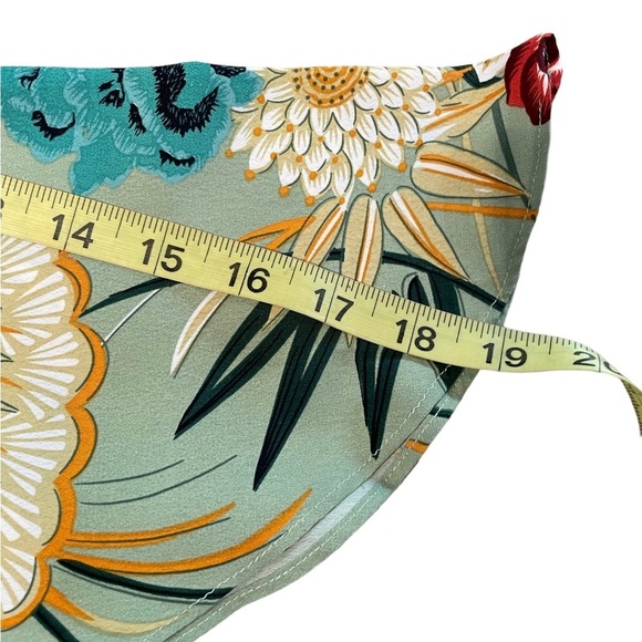 CBR green floral V-neck faux wrap maxi dress size small - Picture 10 of 15